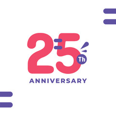 25 Th Fun Number Anniversary Design Illustration Collection