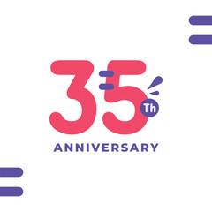 35 Th Fun Number Anniversary Design Illustration Collection
