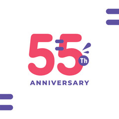 55 Th Fun Number Anniversary Design Illustration Collection