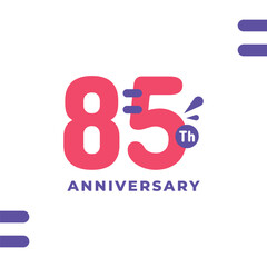 85 Th Fun Number Anniversary Design Illustration Collection