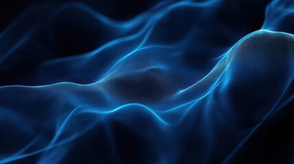 Fototapeta premium Abstract Blue Wavy Digital Surface