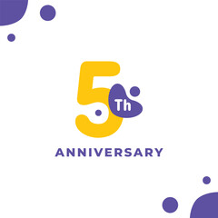 5 Th Fun Number Anniversary Design Illustration Collection