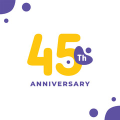 45 Th Fun Number Anniversary Design Illustration Collection