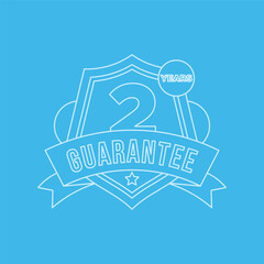 2 Years Guarantee Badge Vector Design Collection Blue Line