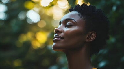 Fototapeta premium Person Meditating and Focusing on Breath in Peaceful Calming Setting for Mindfulness and Inner Reflection