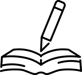 Notepad icon. Pencil symbol. Line style.