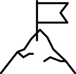 Success icon. Mountain symbol. Linear style.