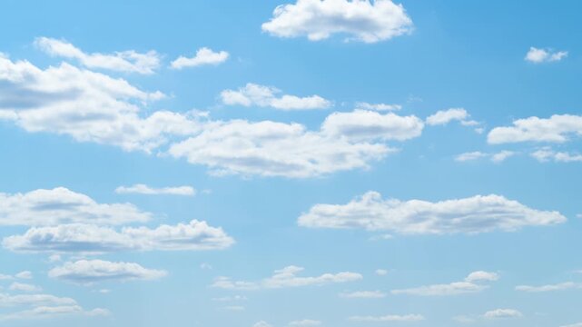 beautiful blue sky with soft white clouds timelapse for abstract background
