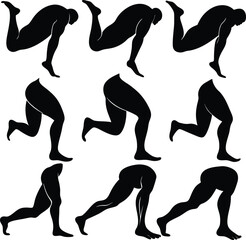 Leg Versatile Black Silhouette Vector Series