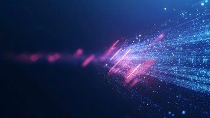 Obraz premium Abstract Blue and Pink Light Streaks with Glowing Particles