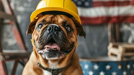 labor day concept with dog 