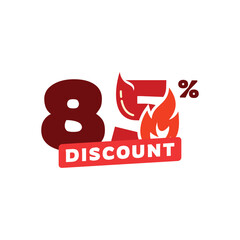 85% Discount Sale Label Vector Template Design Illustration