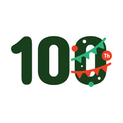 100 Years Anniversary Number Fun Design Vector Template Illustration