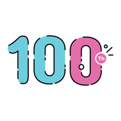 100 Years Anniversary Number Fun Design Vector Template Illustration