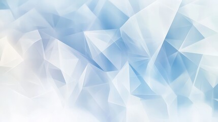 A soft, abstract blue and white geometric background with a crystal-like appearance.