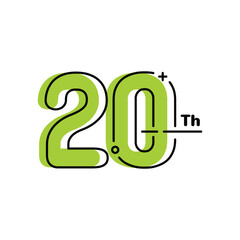 20 Th Anniversary Number Fun Design Vector Template Illustration