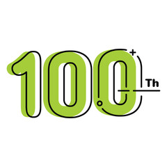 100 Th Anniversary Number Fun Design Vector Template Illustration