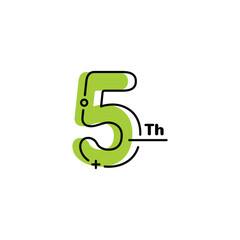 5 Th Anniversary Number Fun Design Vector Template Illustration