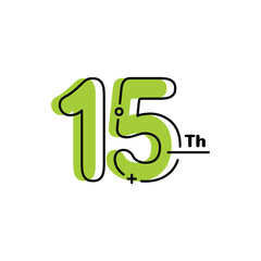 15 Th Anniversary Number Fun Design Vector Template Illustration