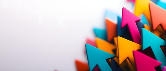 Vibrant arrows pointing upward, abstract background, business growth concept, dynamic design
