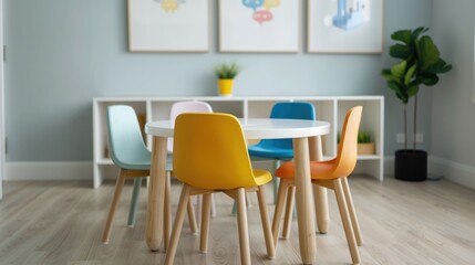 Cozy and Vibrant Home Office Setting Featuring Playful Children Exploring and Learning in a Warm Inviting Space Designed for Productivity and Family Friendly Atmosphere