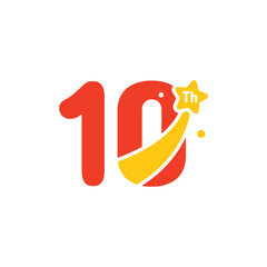 10 Years Anniversary Number Fun Design Vector Template Illustration