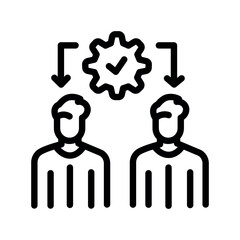 Cultural fit black line icon.