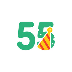 55 Years Anniversary Number Fun Design Vector Template Illustration