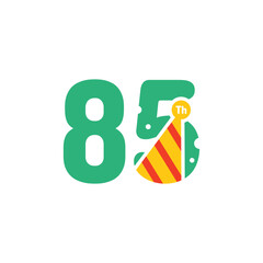 85 Years Anniversary Number Fun Design Vector Template Illustration