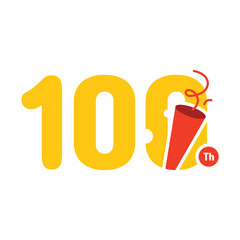 100 Years Anniversary Number Fun Design Vector Template Illustration