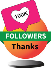 50k follower thank you with the pink and yellow theme with the white background in eps format