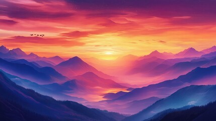 Fototapeta premium Majestic Mountain Sunrise