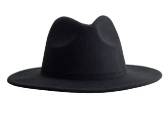 black fedora hat isolated