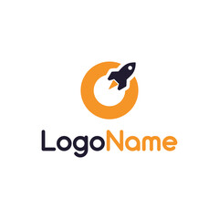 Modern Rocket Logo Design Template Vector Illustration