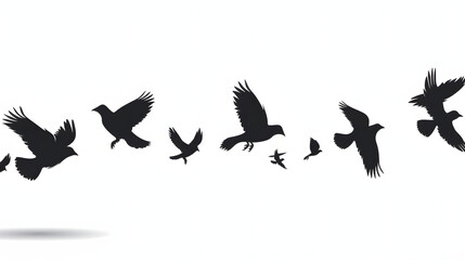 Fototapeta premium A group of doves flying in the sky, in png transparent