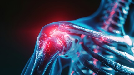 X-ray of a painful shoulder joint