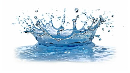 Water splash on white background. Illustration generated by ai