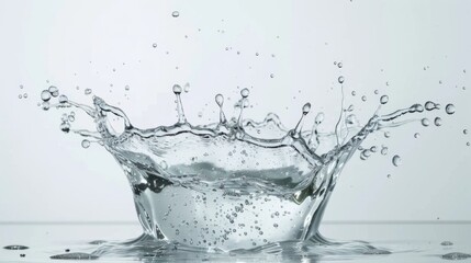 Water splash on white background. Illustration generated by ai
