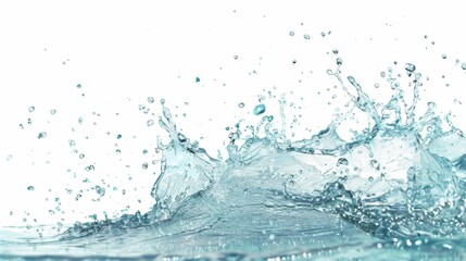 Water splash on white background. Illustration generated by ai