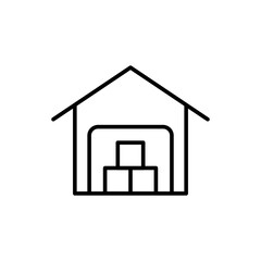 Drop shipping warehouse outline icons, minimalist vector illustration ,simple transparent graphic element .Isolated on white background