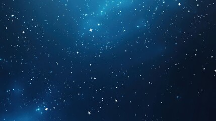 A starry night sky with numerous twinkling stars against a deep blue background.