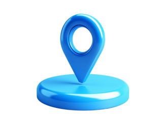 a blue pin on a white background