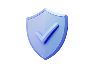 a blue shield with a check mark