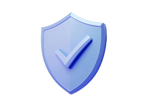 a blue shield with a check mark
