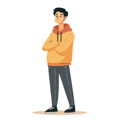 Obraz premium PNG Vector illustration of A teenage boy