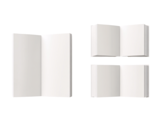 a group of white books