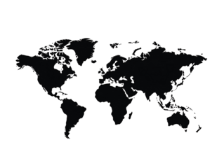 a black and white map of the world