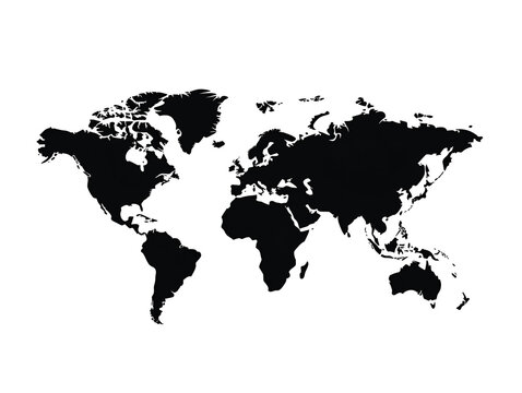 Fototapeta a black and white map of the world