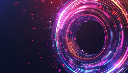 Obraz premium Abstract neon circle design