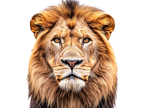 a close up of a lion